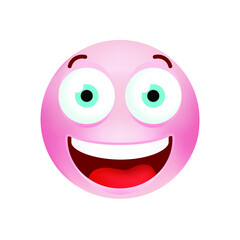 Cute Emoticon with Cartoon Style on White Background . Isolated Vector Illustration 