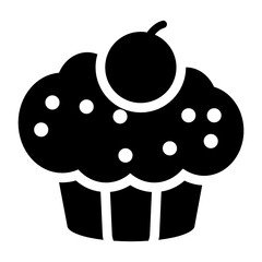 
A icon of fairy cake with cherry topping 
