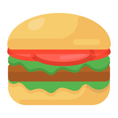 
A vector of hamburger in style, editable icon
