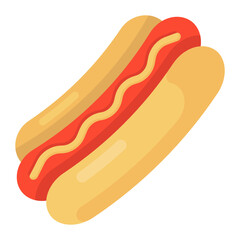 
Hotdog sandwich, fast food icon 
