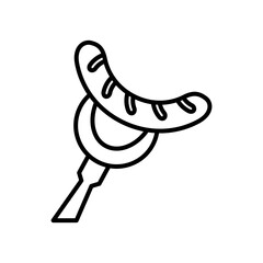 delicious sausage in fork line style