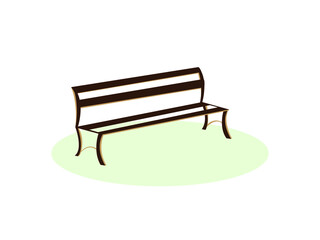 Brown wooden bench Vector illustration. bench in the park. emblem isolated on white background , Flat style for cartoon, graphic and web design. EPS10 