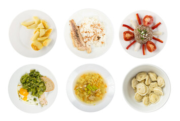 Large Pieces of Fried Potatoes on a White Plate Isolated