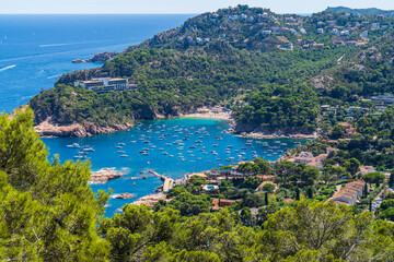 Fototapeta premium Views from the top of Begur beach.