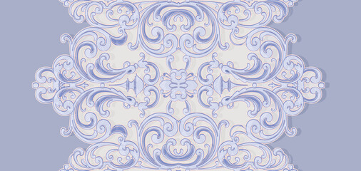 Decorated with elegant and luxurious patterns. Rococo, Baroque style, retro elements, invitation cards, textiles, wrapping paper and fabric design.