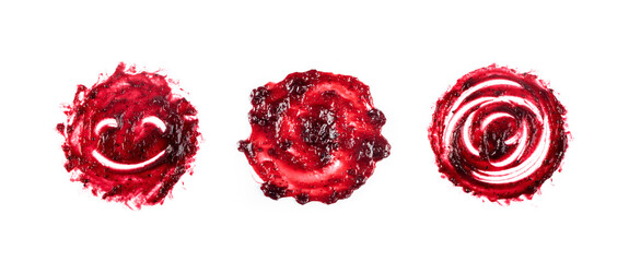 Dark Red Berry Jam Round Blot Frame or Spot Isolated