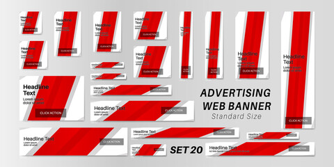 web banner standard size, abstract vector background for advertising.