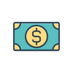 Color illustration icon for wealth