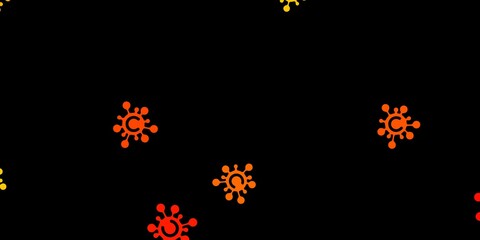 Dark orange vector backdrop with virus symbols.