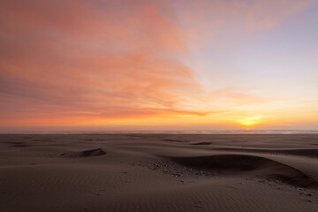 Fototapeta na wymiar Sunset the beach. Northern California, USA