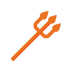 devil trident fork flat style icon