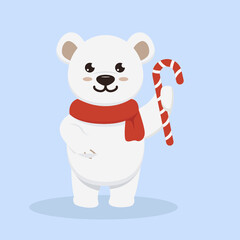 Ice polar bear Christmas mascot design illustration