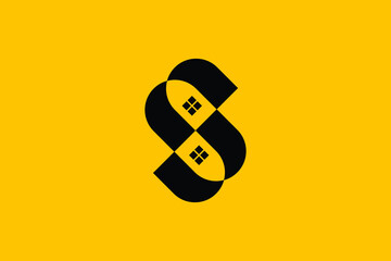 Logo design of S SS in vector for construction, home, real estate, building, property. creative elegant Monogram. Premium Business home logo icon. 