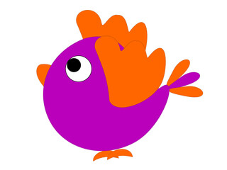 Set of cartoon images of brid. Vector illustration. For teaching media, making books for children.