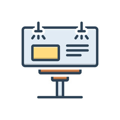 Color illustration icon for road ad