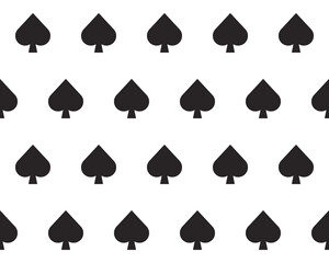 Seamless pattern with Spades card suit. Endless background. Vector illustration.