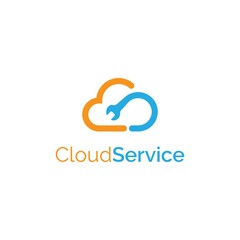 Cloud services logo design symbol vector template