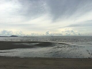 Grey sky and the sea in Thailand