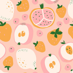 Exotic fruit seamless pattern