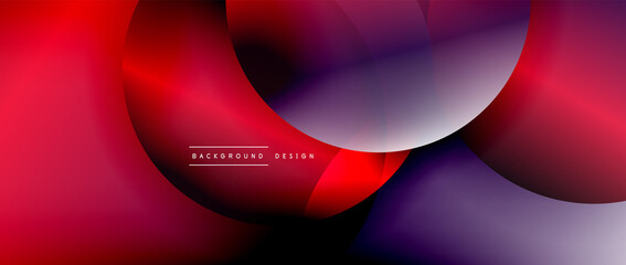 Circle modern geometric abstract background with liquid gradients