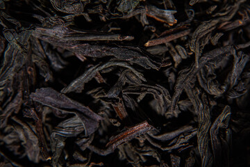 Closeup of dried tea leaves, pattern, texture, background