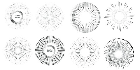 Halftone dots in circle form. round logo . vector dotted frame . design element