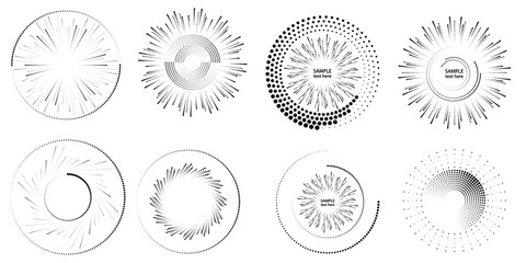 Halftone dots in circle form. round logo . vector dotted frame . design element