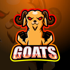 Goat mascot esport logo design