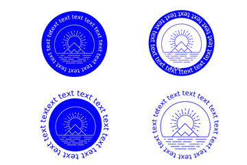 Vector design of landscape with text insert. Landscape vector with sun, light, mountain, river, and text.