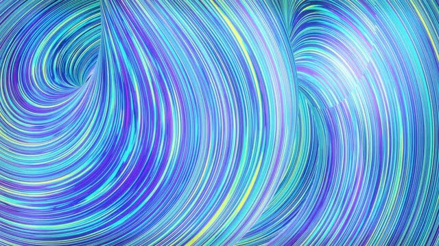 Involute torus close-up, sci-fi form universe created from multi-colored stripes with fashionable psychedelic color scheme, 3d rendering, mathematical surface, screensaver, infinite loop, endless 