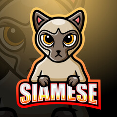 Siamese mascot esport logo design