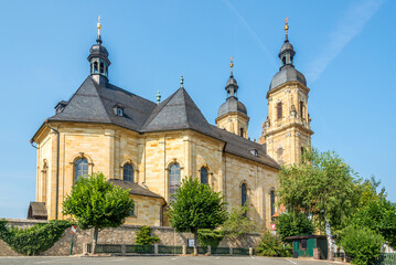 Fototapeta na wymiar View at the Church of Holy Trinity in Gossweinstein, Germany.