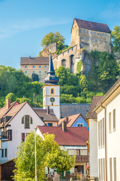 View at the Castle in small town Pottenstein - Germany.