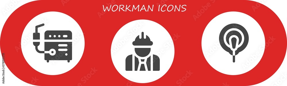 Canvas Prints Modern Simple Set of workman Vector filled Icons