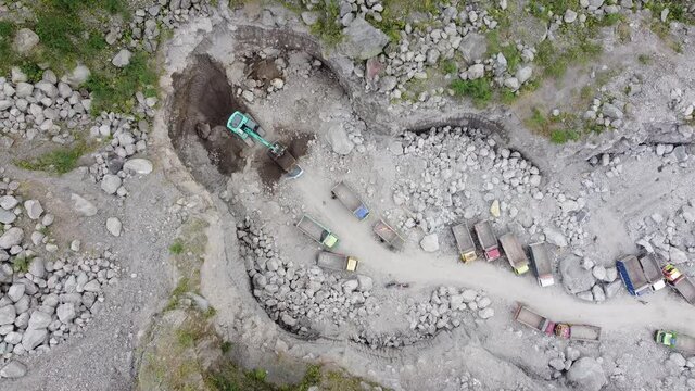 top view sand carrier truck truck