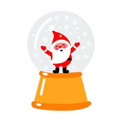 snowball with santa on the white background