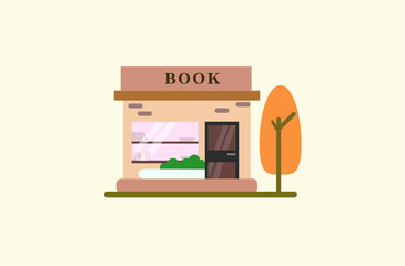 Book store flat graphic vector building illustration