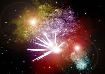 galaxy in a free space. 3D rendering