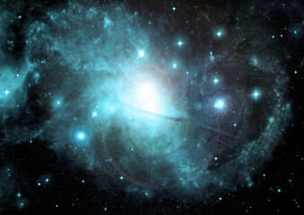 galaxy in a free space. 3D rendering