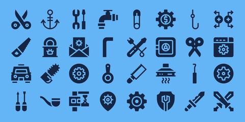 Modern Simple Set of steel Vector filled Icons