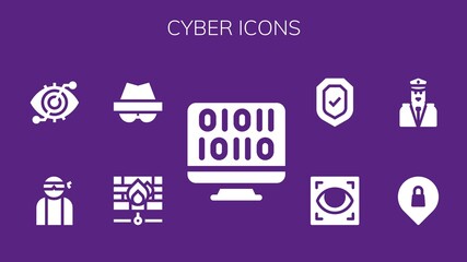 Modern Simple Set of cyber Vector filled Icons