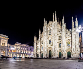 Fototapeta na wymiar Duomo of Milan, One of the most famous cathedral all around the world. Gothic style architecture.