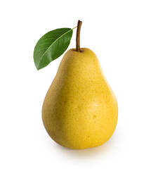 Yellow pear isolated on white background