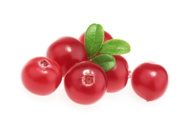 Cranberries isolated on white background