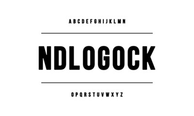 Bold alphabet font. Typography uppercase and numbering.	
