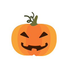 halloween pumpkin with face flat style icon