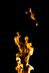 Burning flame