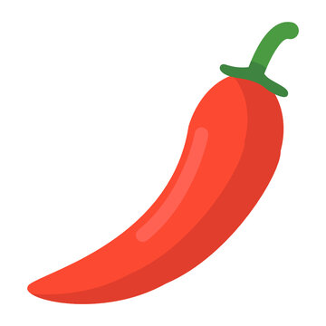 
Red chilli vector style, vegetable flat icon 
