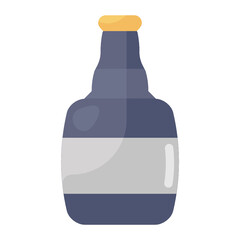 
Wine bottle icon style, alcoholic beverage
