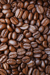  Close up of coffee beans for background                                
